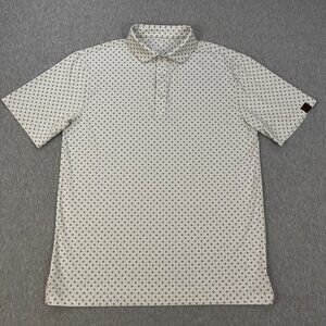 Iron Oak Polo Shirt Mens L White Ryder Pearl Snap Short Sleeve Golf Stretch